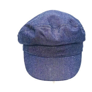 Nine West Fiddler Cap Newsboy Hat Strech Size Small/Medium Dark Blue Cabbie
